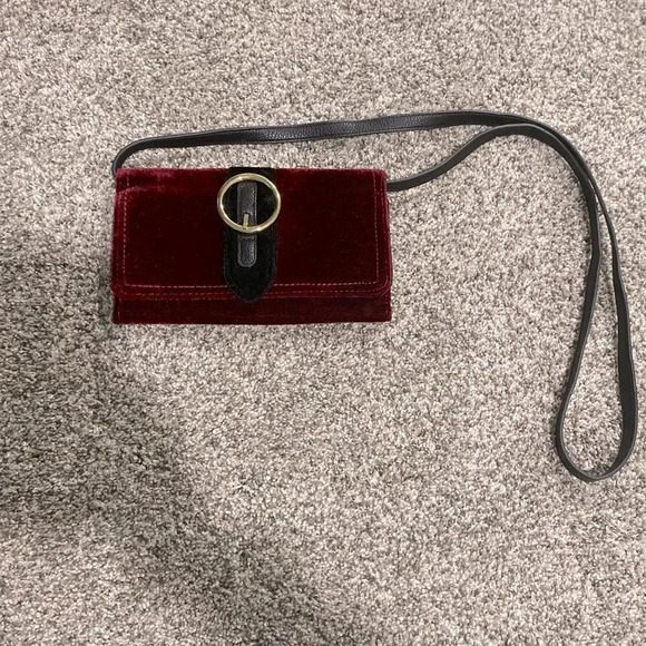 Sam Edelman Circus Candace Velvet Cranberry clutch/purse - Picture 1 of 7